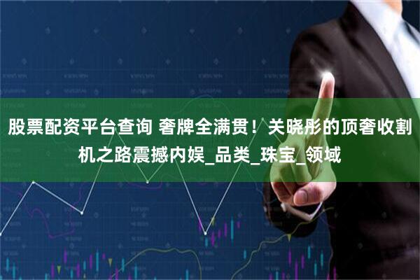 股票配资平台查询 奢牌全满贯！关晓彤的顶奢收割机之路震撼内娱_品类_珠宝_领域