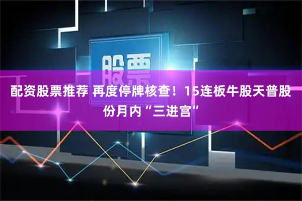 配资股票推荐 再度停牌核查！15连板牛股天普股份月内“三进宫”